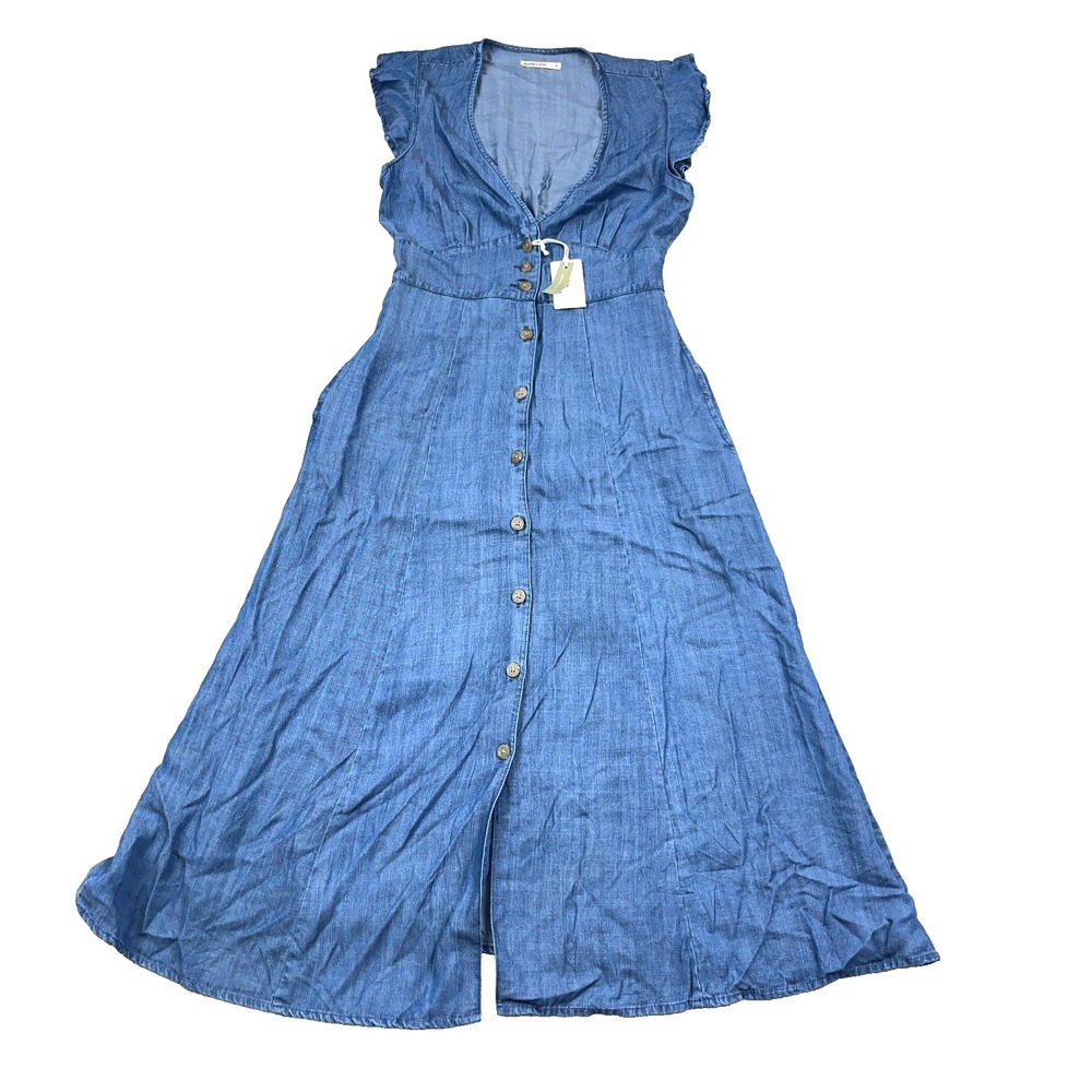 Marine Layer Camila Mini Dress Women Size Small Blue Chambray Denim Med Wash